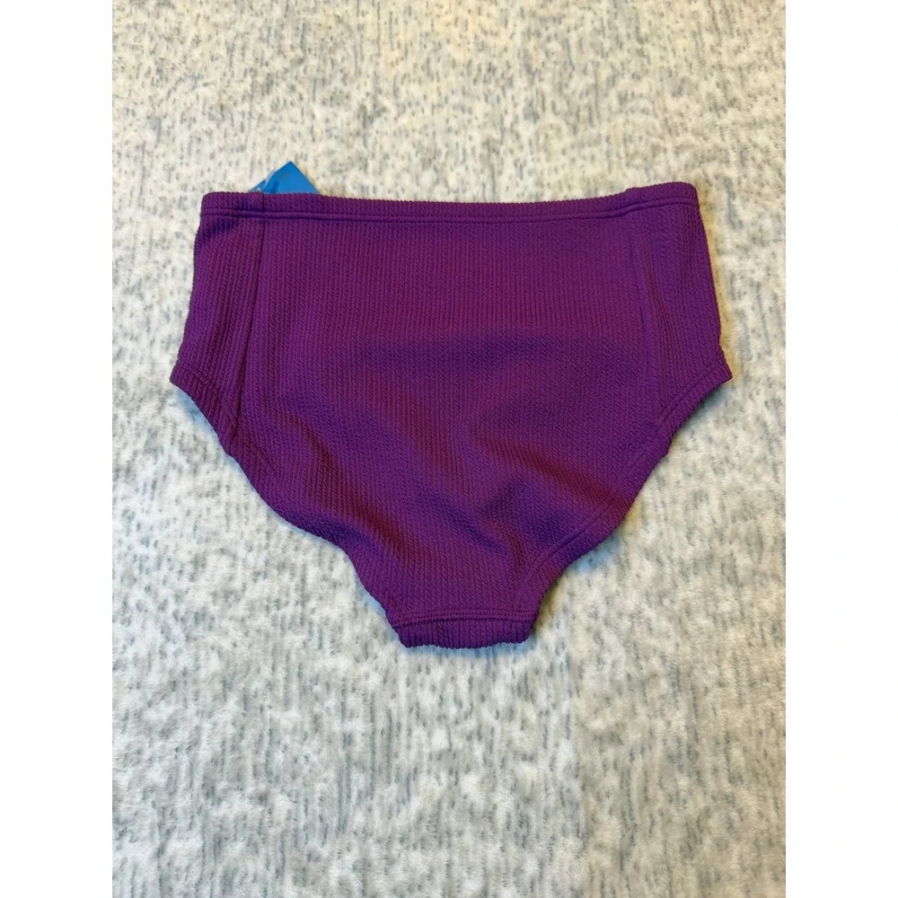 DSG Girls High‎ Waisted Bikini Bottom Vibrant Violet Swimsuit Size S NWT